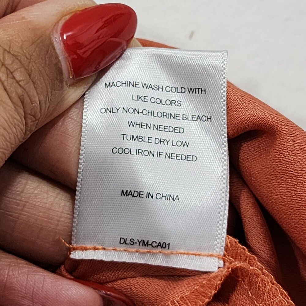 A Loves A Dillard's Long Pull-on Satin Maxi Skirt Rust Orange A-line Womens XS - Picture 10 of 16